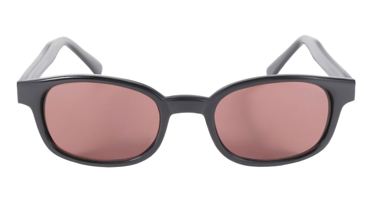 Lunettes de soleil X-KD's 12120 monture noire mat et verres roses