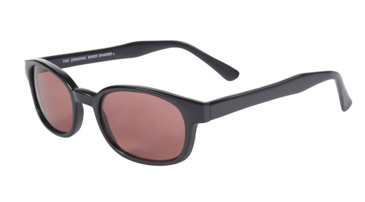 Lunettes de soleil X-KD's 12120 monture noire mat et verres roses