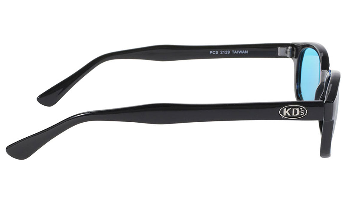Occhiali da sole KD's 2129 con montatura nera classica e lenti turchesi