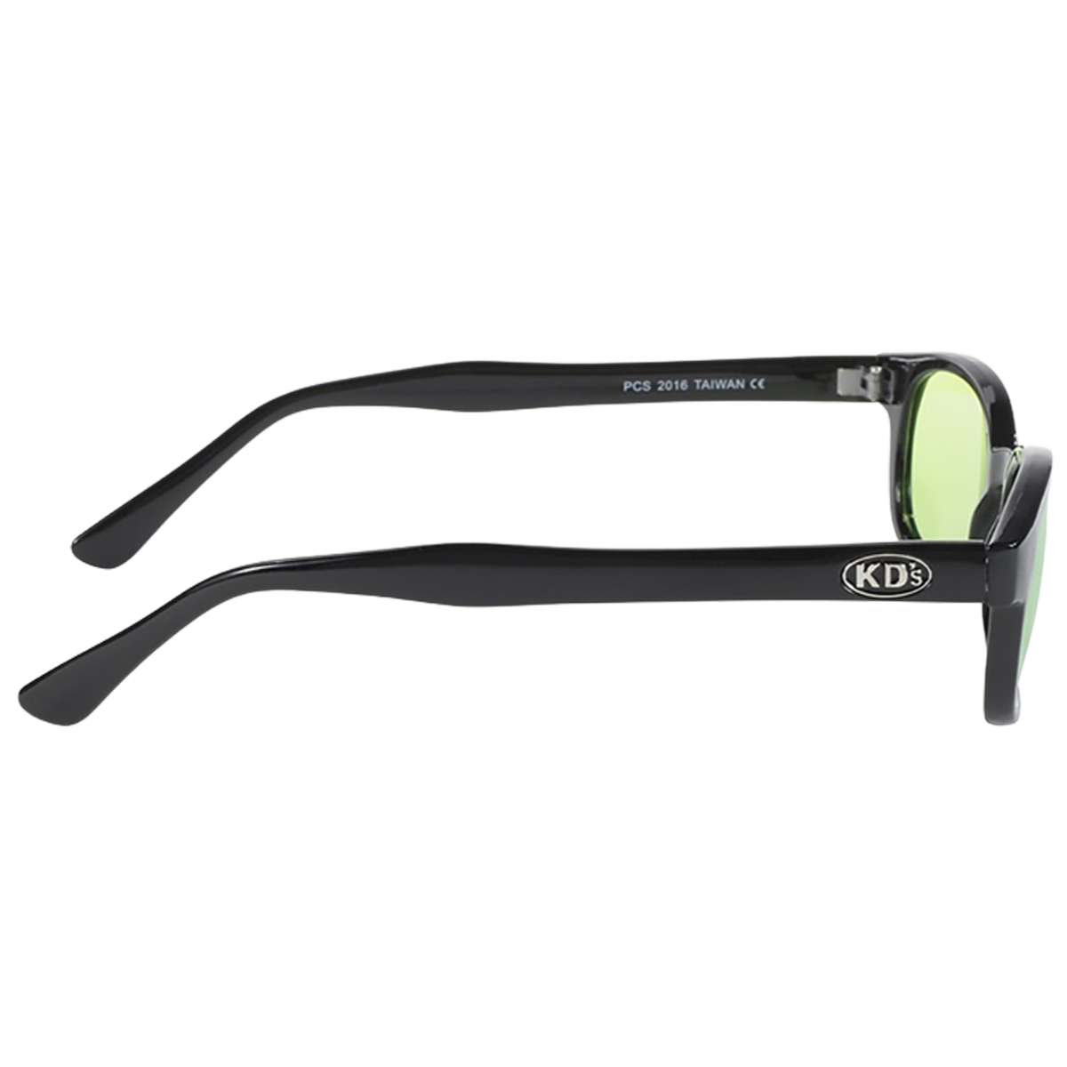 Lunettes de Soleil X-KD's 1016 - Monture noire classique et verres vert clair