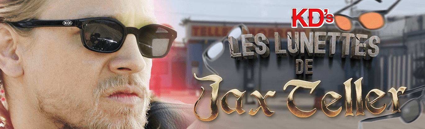 Banner met de zonnebril van Jax Teller en de bikers uit Sons of Anarchy