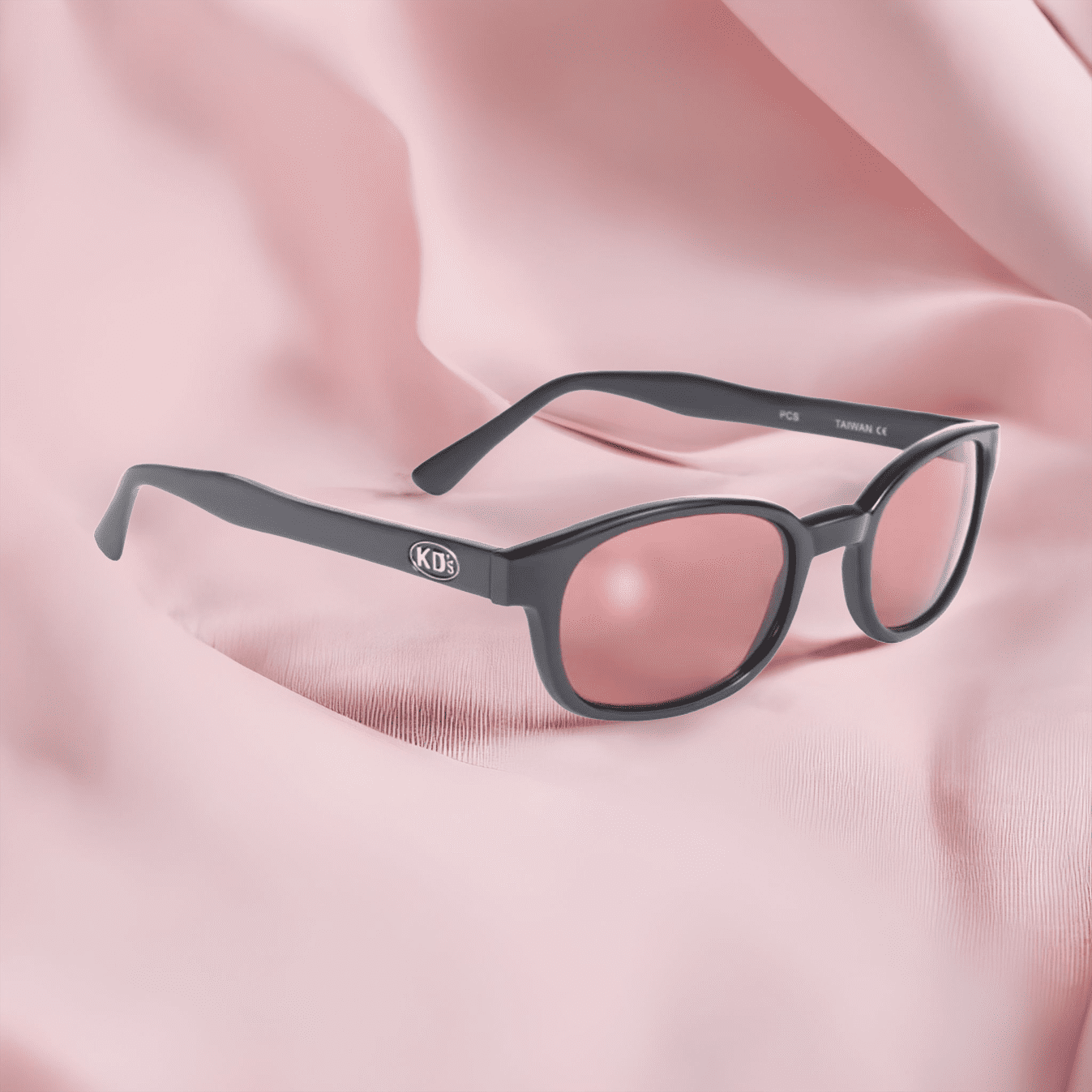 Lunettes de soleil X-KD's 12120 monture noire mat et verres roses