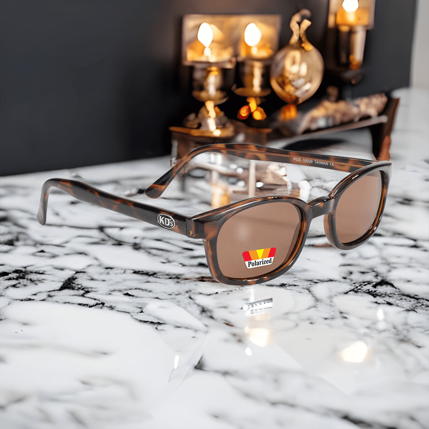 Occhiali da sole 10029 di X-KD con lenti polarizzate color ambra e montatura tartarugata