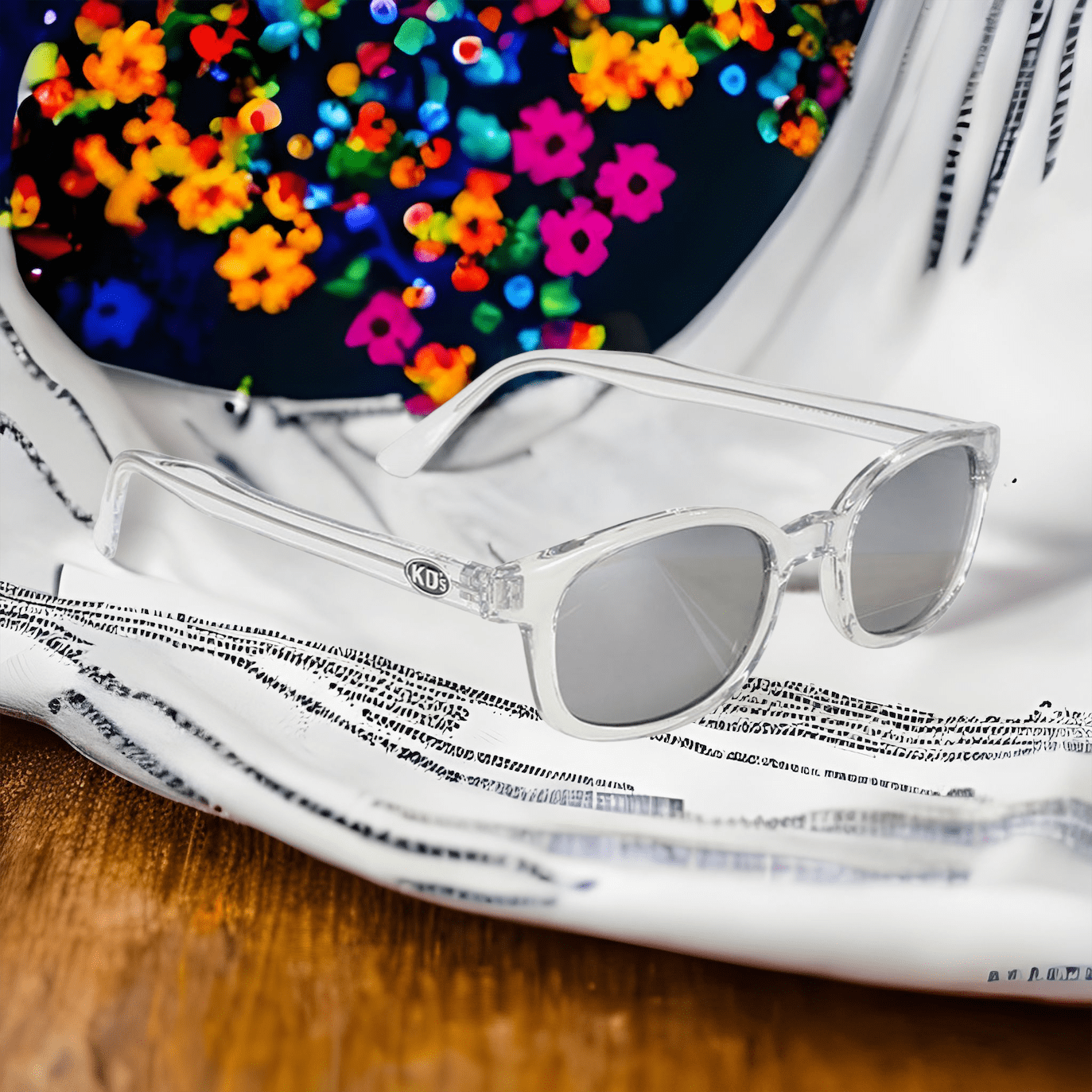 Occhiali da sole Chill 1200 di X-KD con montatura in cristallo e lenti argentate a specchio