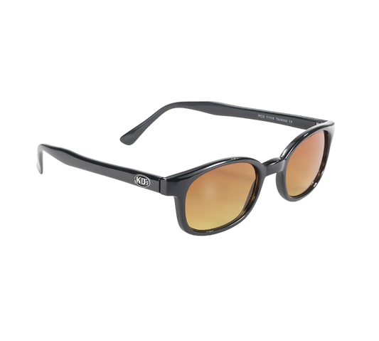 X-KD's 11119 zonnebril met zwart montuur en amberkleurige glazen