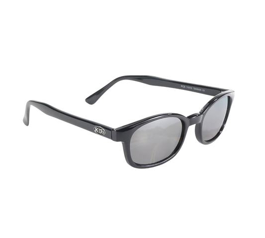 X-KD's 11010 Zonnebril met Klassiek Zwart Montuur en Zilver Spiegelglazen
