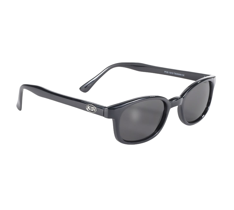 Occhiali da sole 1010 di X-KD con montatura nera lucida e lenti fumé