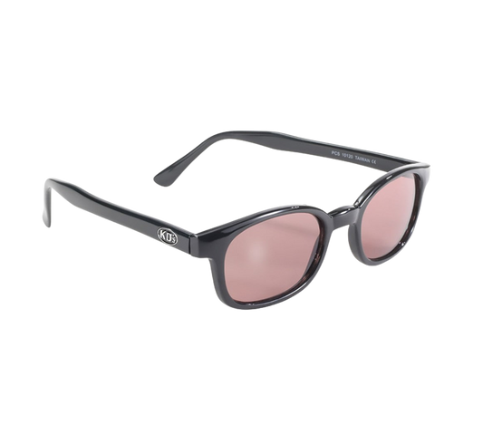 X-KD's 10120 Zonnebril Mat zwart montuur en roze glazen