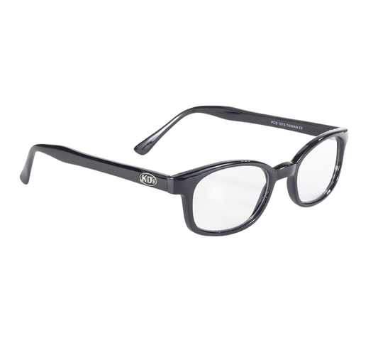 X-KD's 1015 zonnebril met zwart montuur en heldere glazen