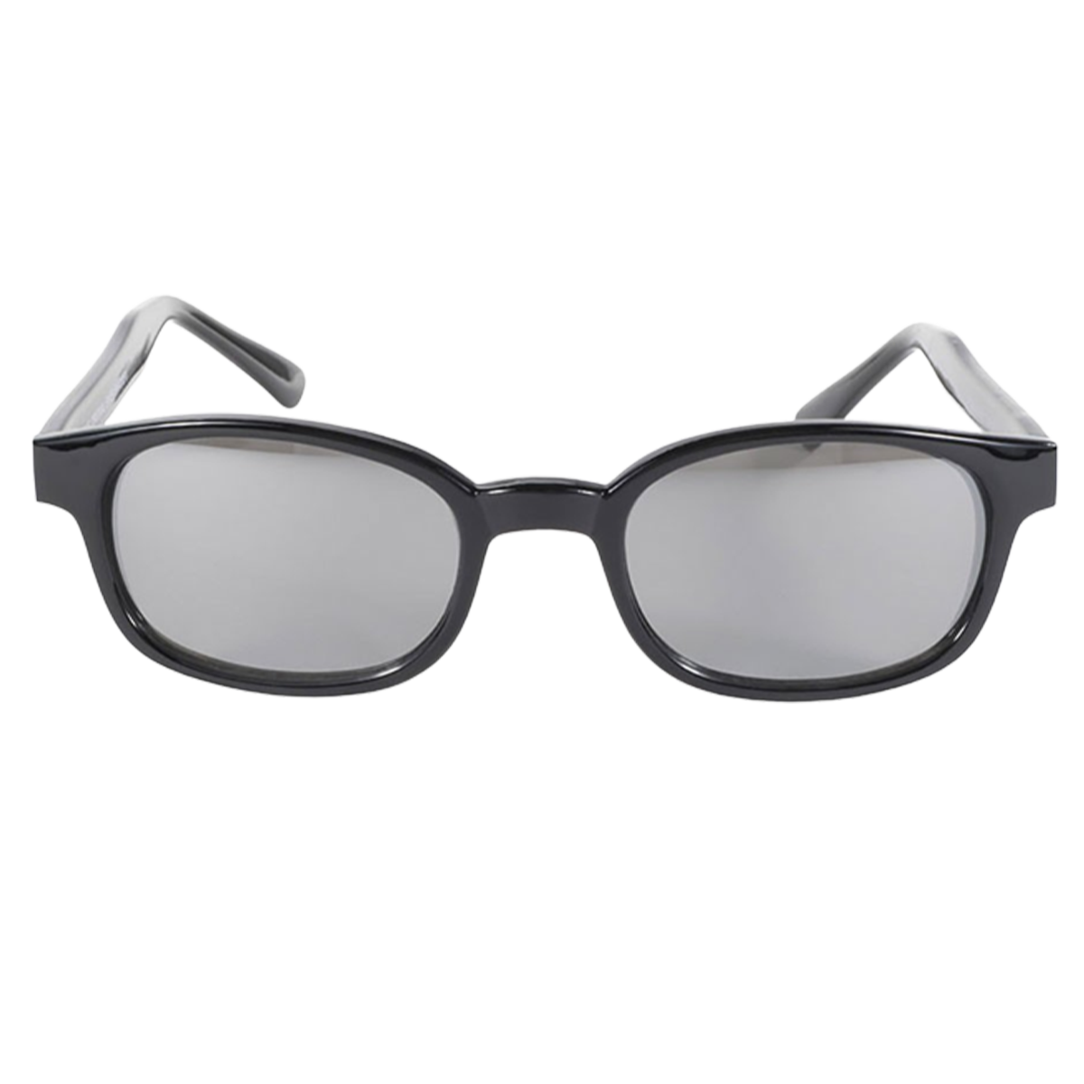 Gafas de sol KD 20110 con lentes plateadas efecto espejo en una montura clásica negra