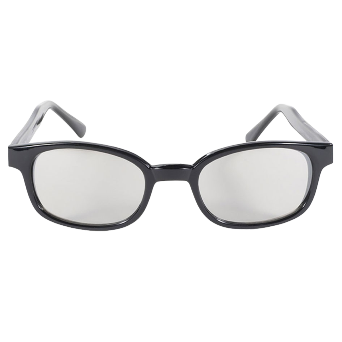 Lunettes de soleil KD's 20113 avec monture noire classique et verres miroir clair argenté