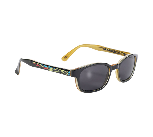 Occhiali da sole 5400 di KD con montatura a tatuaggio tribale e lenti grigie