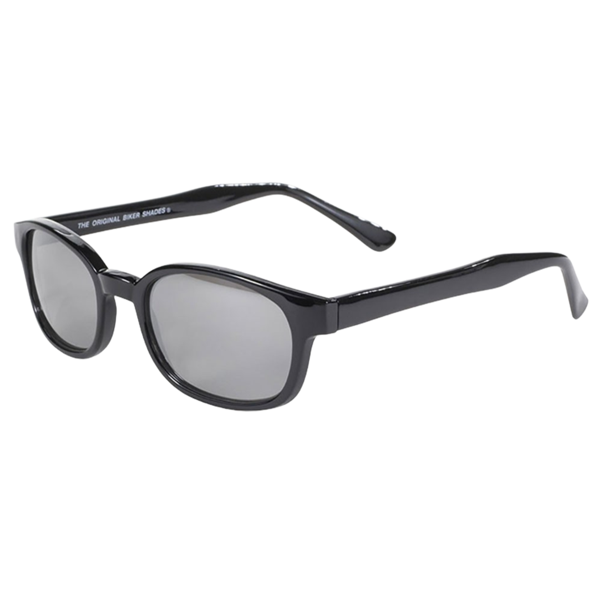 Gafas de sol KD 20110 con lentes plateadas efecto espejo en una montura clásica negra