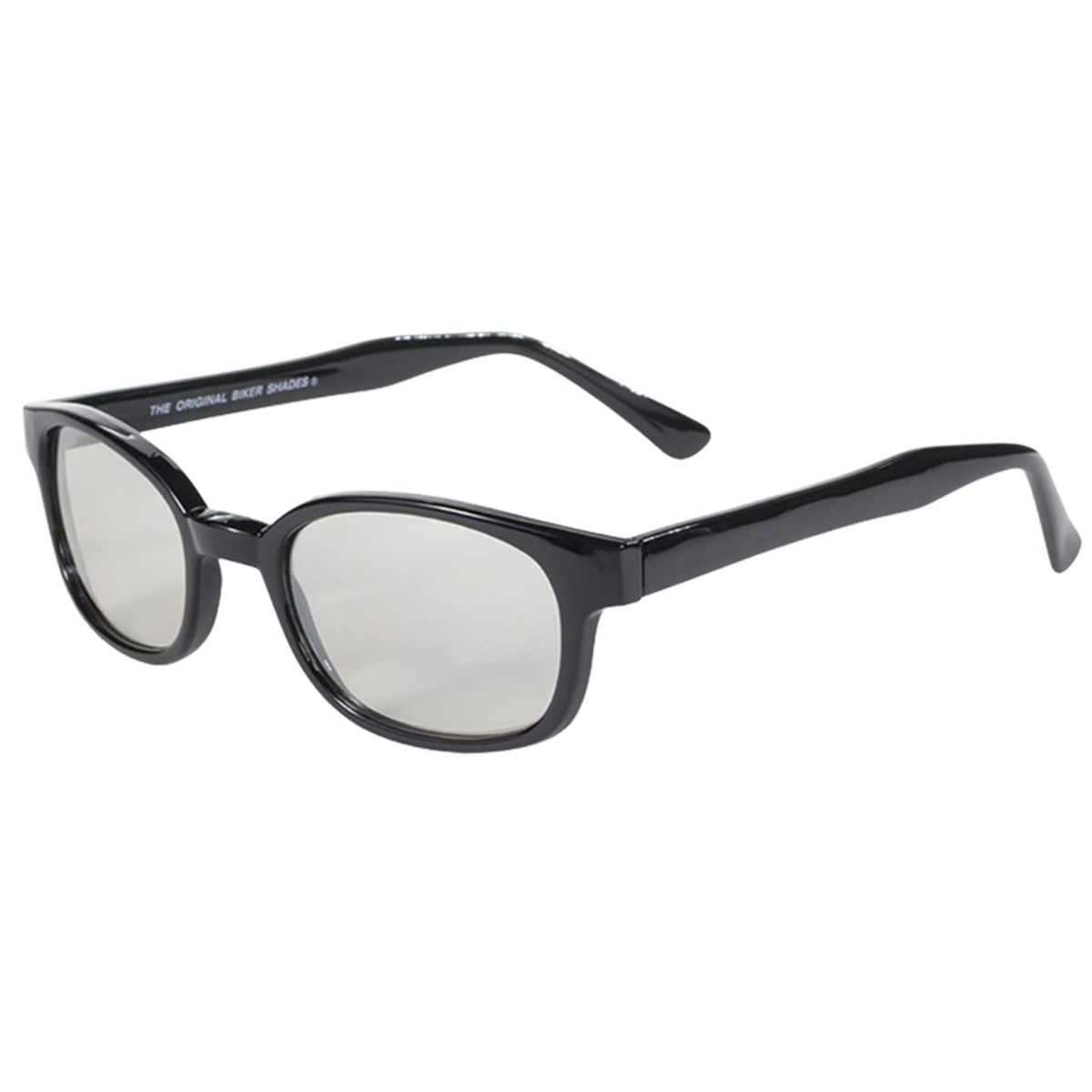 Lunettes de soleil KD's 20113 avec monture noire classique et verres miroir clair argenté
