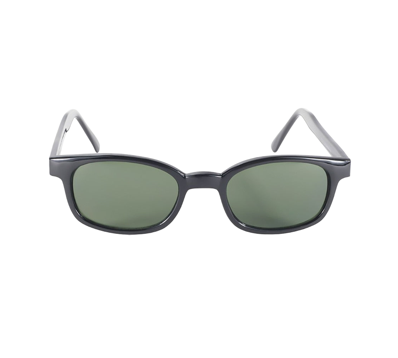 Occhiali da sole 1126 di X-KD con montatura nera e lenti verde scuro