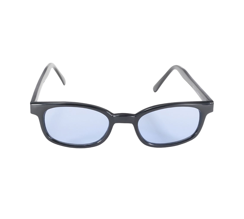 Occhiali da sole 1012 di X-KD con montatura nera e lenti azzurre