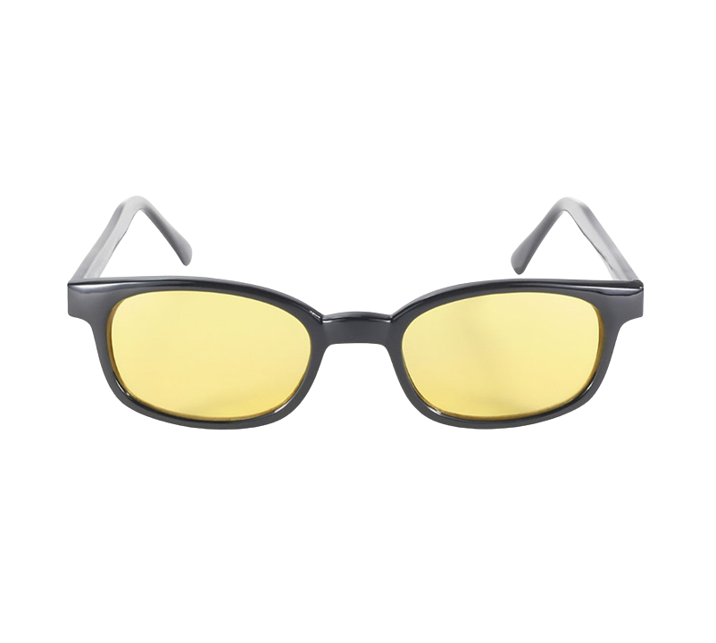 Occhiali da sole 10112 di X-KD con montatura nera e lenti gialle