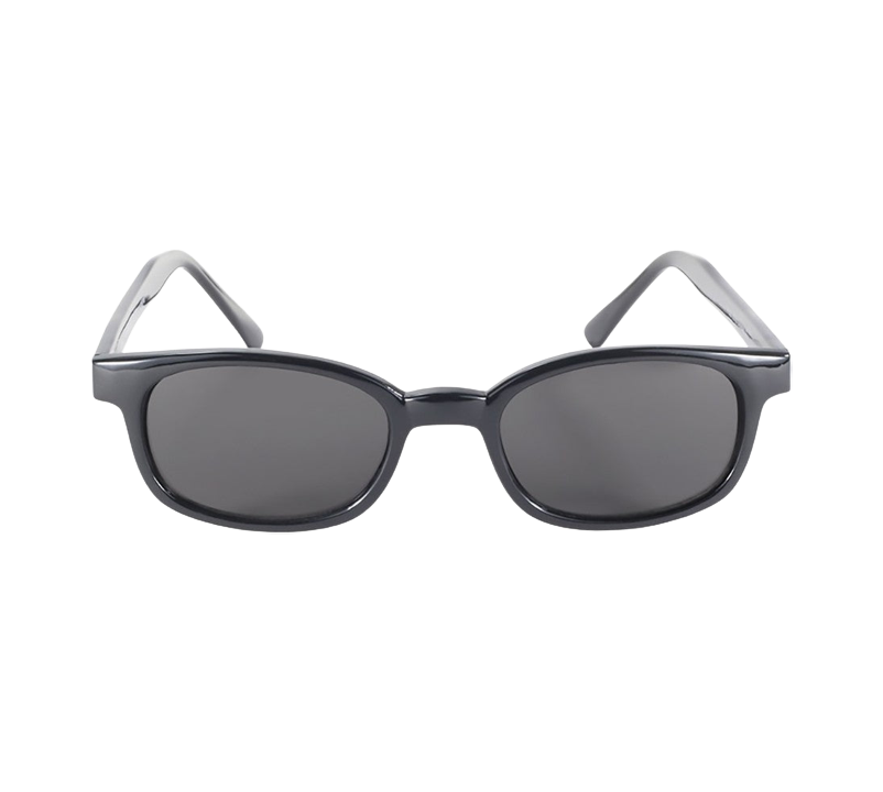 Occhiali da sole 1010 di X-KD con montatura nera lucida e lenti fumé