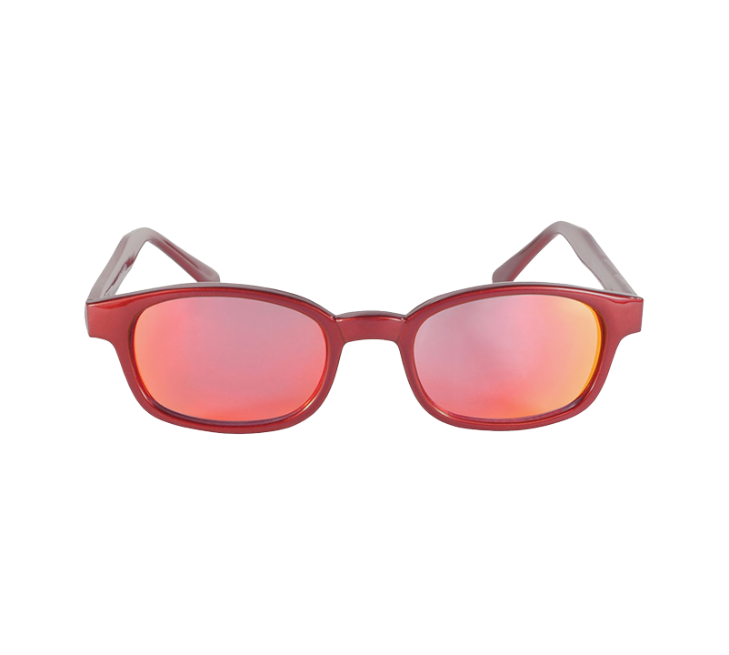 Γυαλιά ηλίου 10124 της X-KD με κόκκινο μεταλλικό σκελετό και κόκκινους φακούς με εφέ καθρέφτη