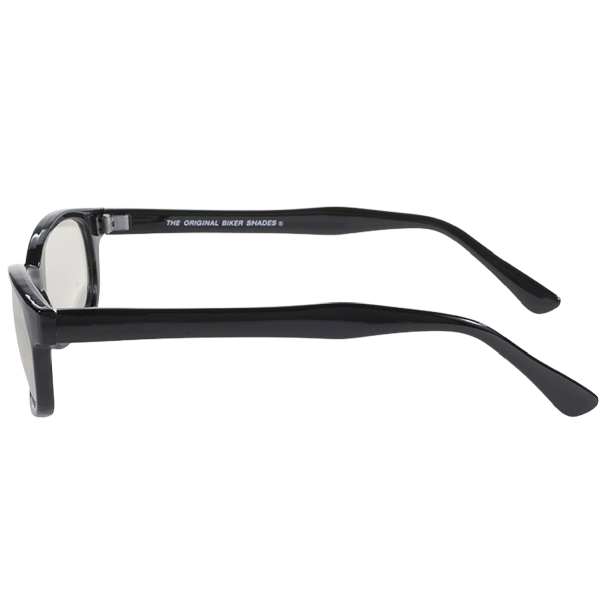 Lunettes de soleil KD's 20113 avec monture noire classique et verres miroir clair argenté