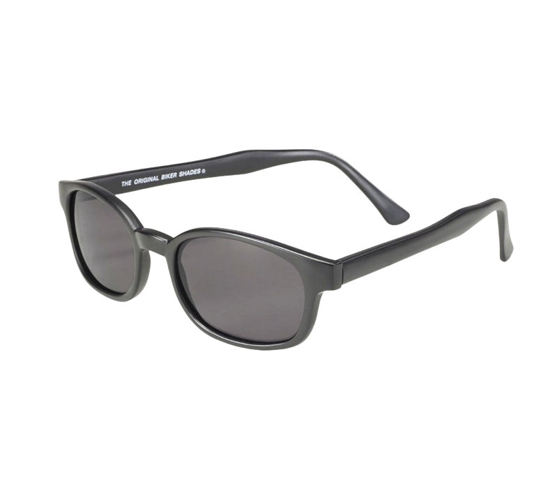 Occhiali da sole 10019 di X-KD con montatura nera opaca e lenti polarizzate grigie.