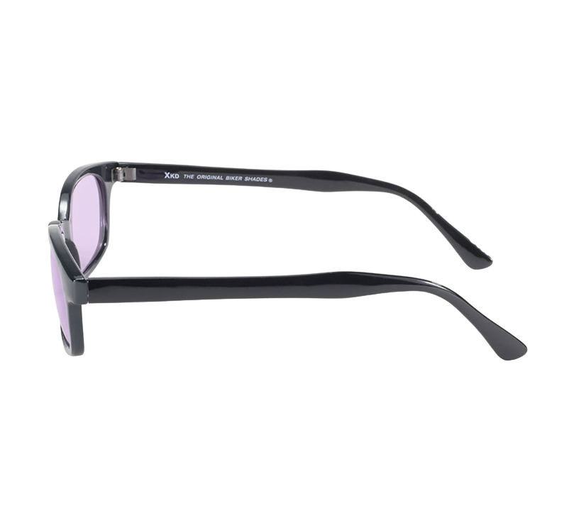 Occhiali da sole 11216 di X-KD con montatura nera e lenti viola