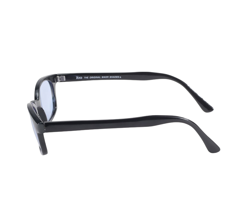 Occhiali da sole 1012 di X-KD con montatura nera e lenti azzurre
