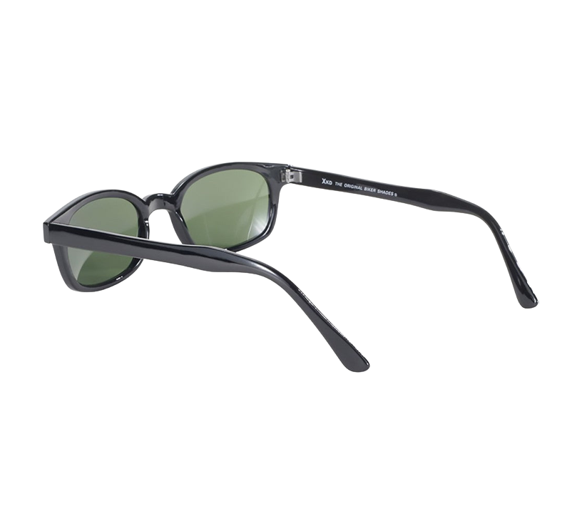 Occhiali da sole 1126 di X-KD con montatura nera e lenti verde scuro