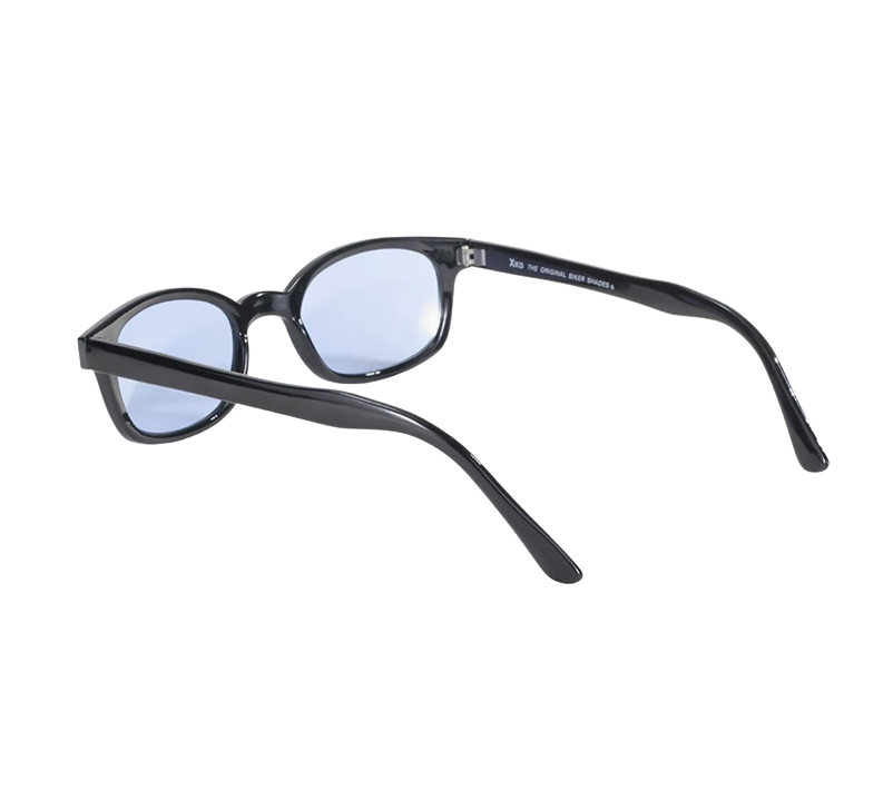 Occhiali da sole 1012 di X-KD con montatura nera e lenti azzurre