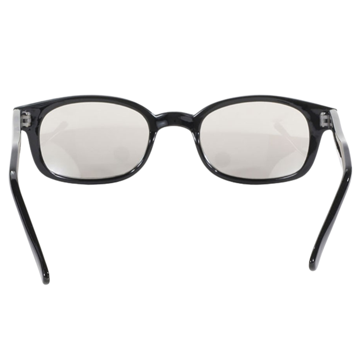 Lunettes de soleil KD's 20113 avec monture noire classique et verres miroir clair argenté