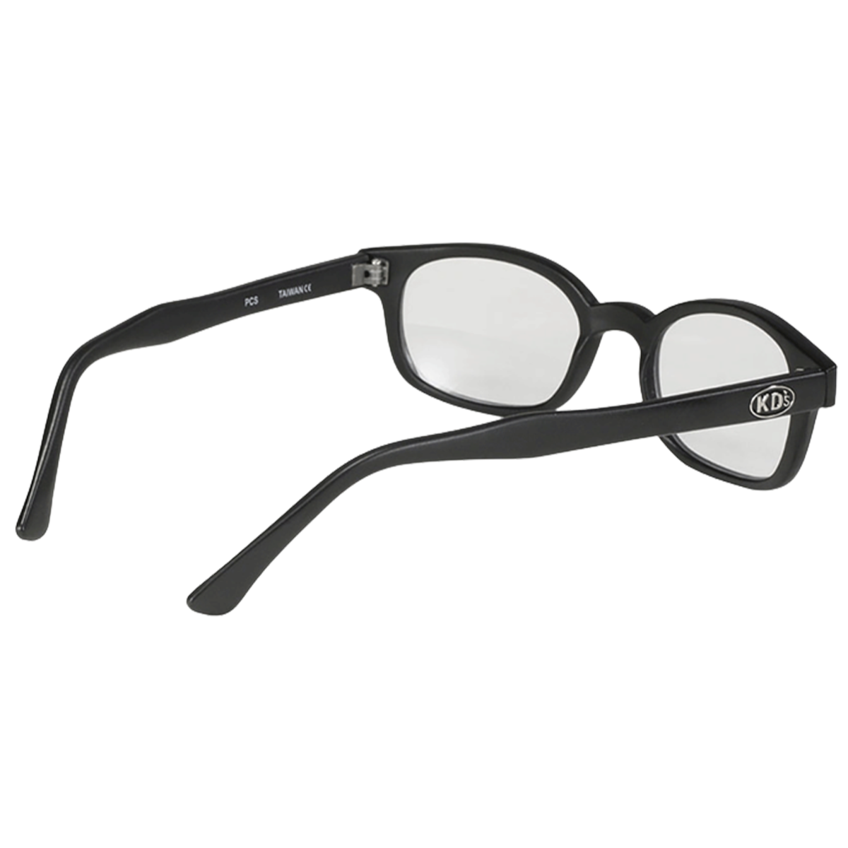 KD's 20015 Sonnenbrille mit klaren Gläsern und mattschwarzem Gestell