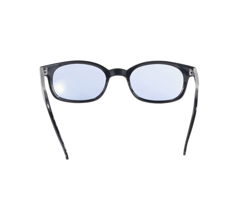 Occhiali da sole 1012 di X-KD con montatura nera e lenti azzurre