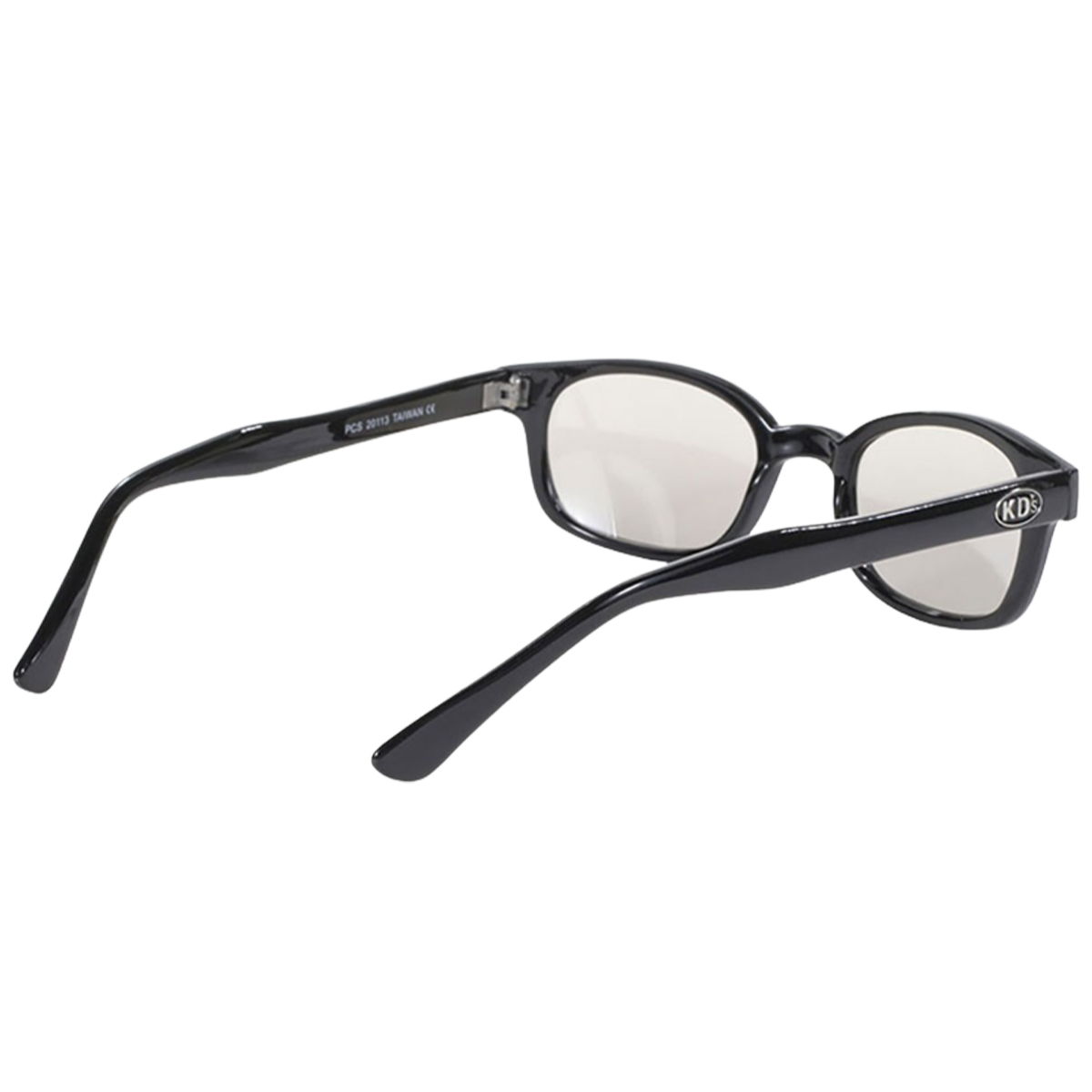Lunettes de soleil KD's 20113 avec monture noire classique et verres miroir clair argenté