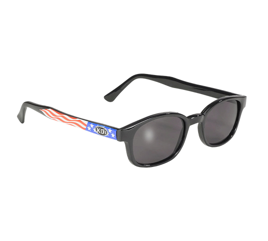 Occhiali da sole 10050 di X-KD con lenti fumé e montatura con bandiera statunitense