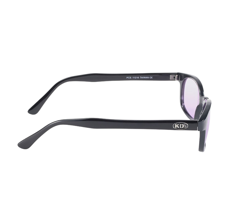 Occhiali da sole 11216 di X-KD con montatura nera e lenti viola