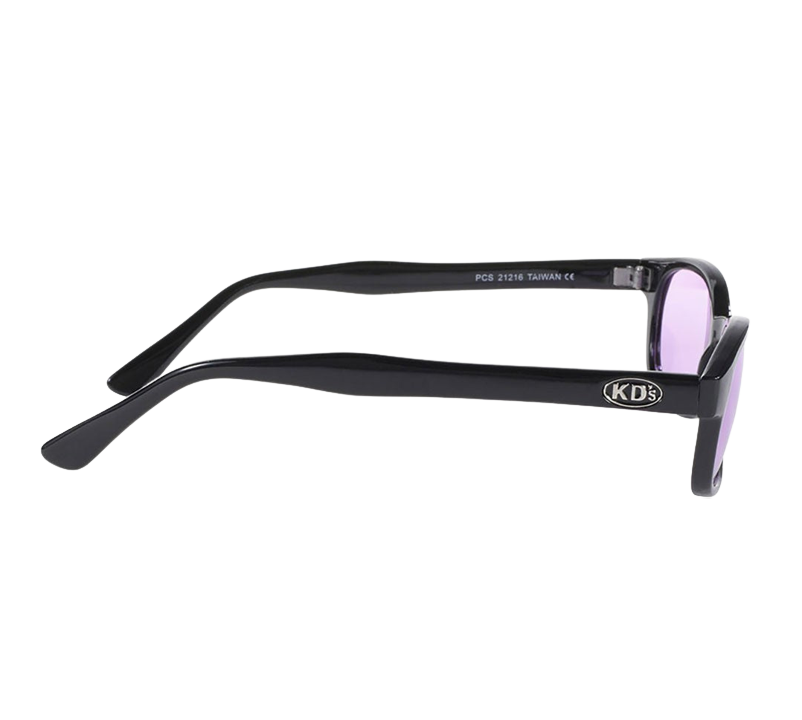 Occhiali da sole KD's 21216 con montatura classica nera e lenti viola
