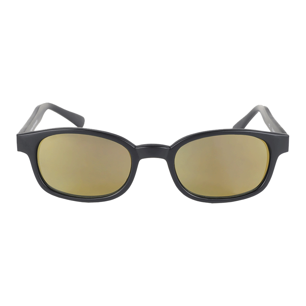 Occhiali da sole 1000 di X-KD, montatura nera opaca e lenti dorate a specchio