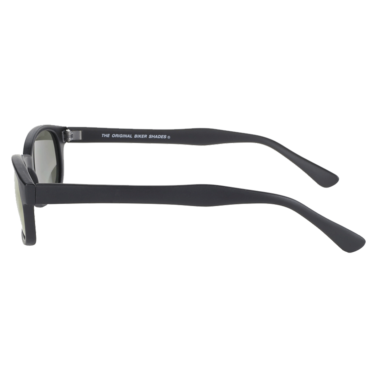 Occhiali da sole 1000 di X-KD, montatura nera opaca e lenti dorate a specchio