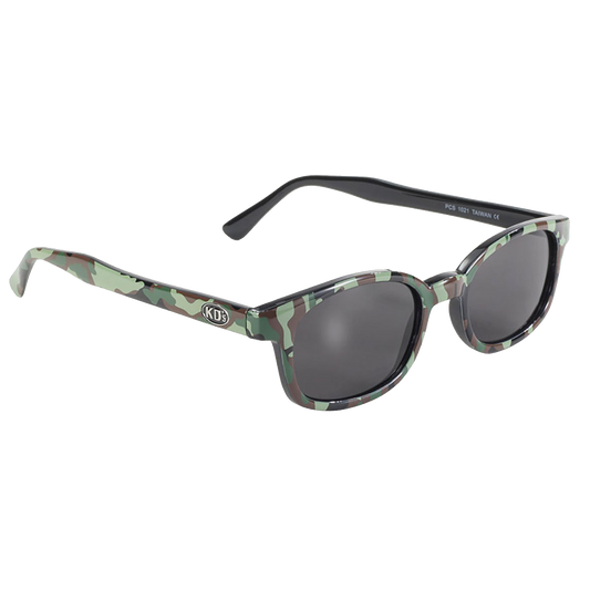 X-KD's 1021 zonnebril met camouflagemontuur en grijze glazen