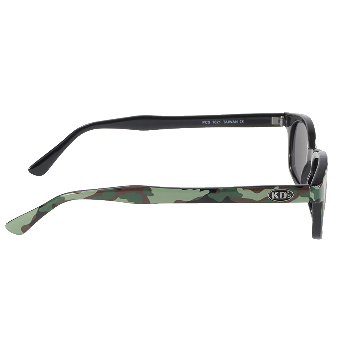 Occhiali da sole 1021 di X-KD con montatura mimetica e lenti grigie