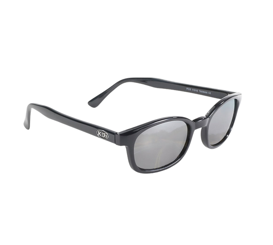 X-KD's 11010 Sonnenbrille mit Klassisch Schwarzem Gestell und Silbernen Spiegelgläsern