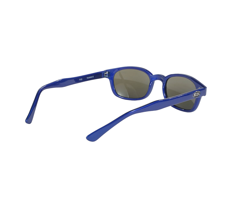 Lunettes de soleil X-KD's 10122 avec monture bleu métal et verres bleu glacé effet miroir
